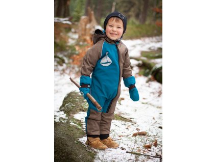 Baby growing softshell overall - petrol