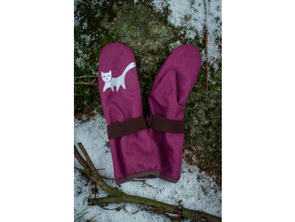 Baby softshell gloves - raspberry