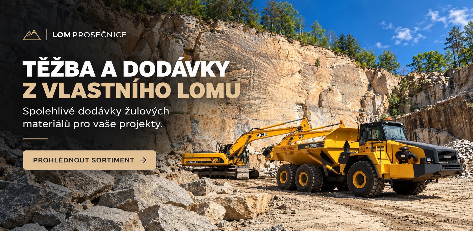 Těžba žuly v lomu Prosečnice