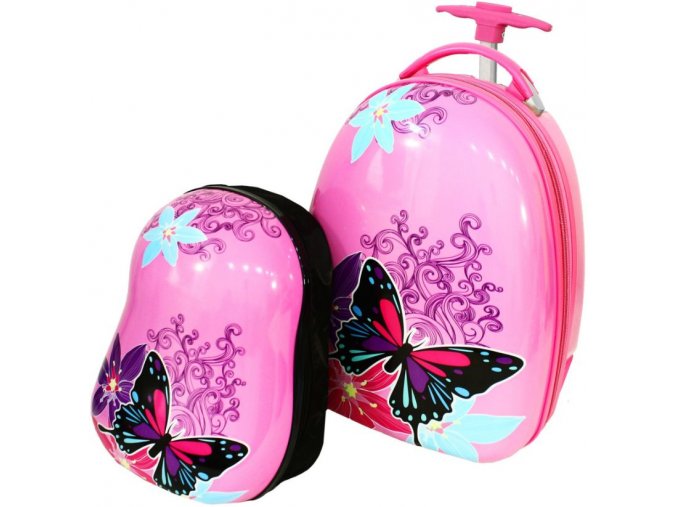 Dětský kufr + batoh Motýlek