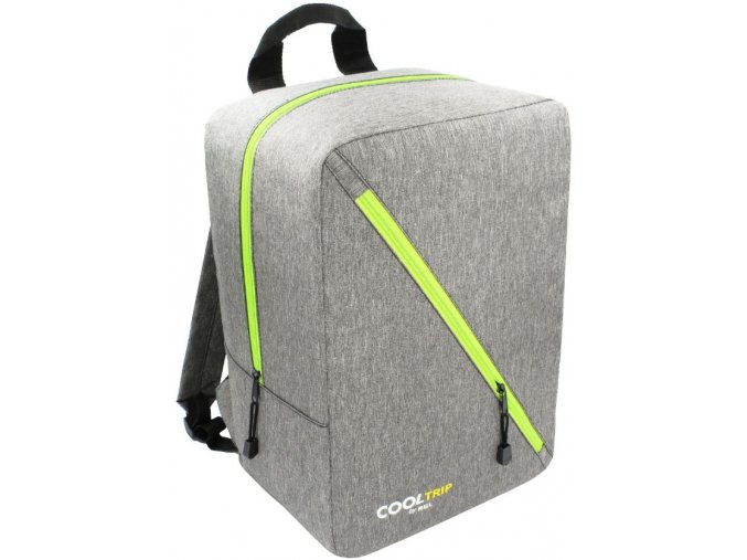 Cestovní batoh 40x25x20 příruční zavazadlo - Šedý-Zelený, vzor 01