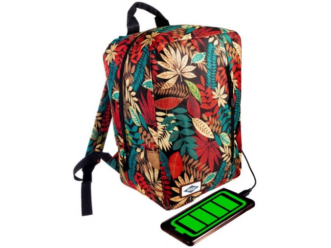 Cestovní batoh SMART 40x25x20 příruční zavazadlo - FLOWERS