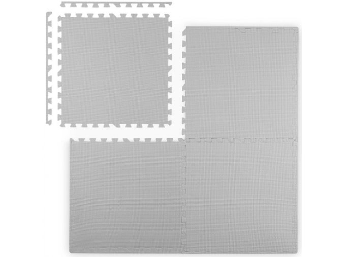 Pěnové puzzle koberec 4 ks 120x120x1,1 cm Šedé