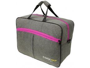 Cestovní taška 40x30x20 příruční zavazadlo - Šedá-Růžová, vzor 02