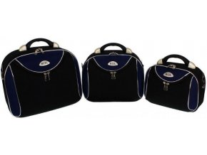 Cestovní příruční kufřík COMO - Černý-Tmavě Modrý