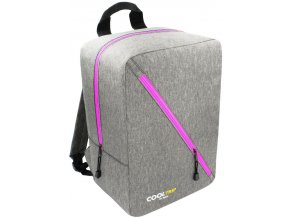 Cestovní batoh 40x30x20 příruční zavazadlo - Šedý-Růžový, vzor 01