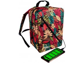 Cestovní batoh SMART 40x30x20 příruční zavazadlo - FLOWERS, vzor 01