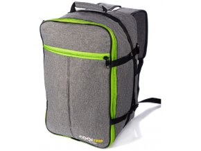 Cestovní batoh ROCKER 40x30x20 příruční zavazadlo - Šedý-Zelený