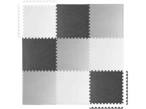 Pěnové puzzle koberec 9 ks 180x180x1 cm bílo-šedo-černý