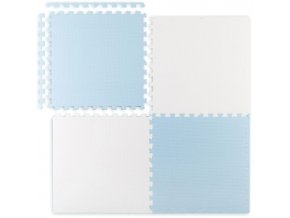 Pěnové puzzle koberec 4 ks 120x120x1,1 cm modro-bílý