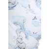 Dětské bavlněné povlečení do postýlky 120x90 cm - Slůně na obláčku modré