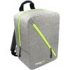 Cestovní batoh 40x25x20 příruční zavazadlo - Šedý-Zelený, vzor 01