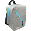 Cestovní batoh 40x25x20 příruční zavazadlo - Šedý-Tyrkysový, vzor 01