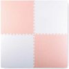 Pěnové puzzle koberec 4 ks 120x120x1,1 cm lososovo-bílý