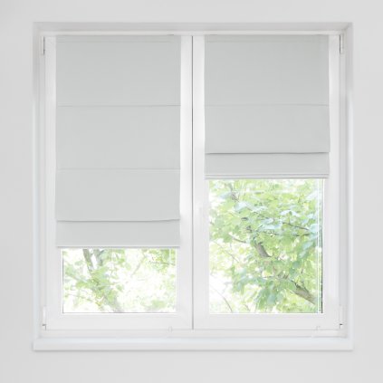 Londee - RIRRO - Zatemňovací římská roleta na okno-bílo-šedá - blackout