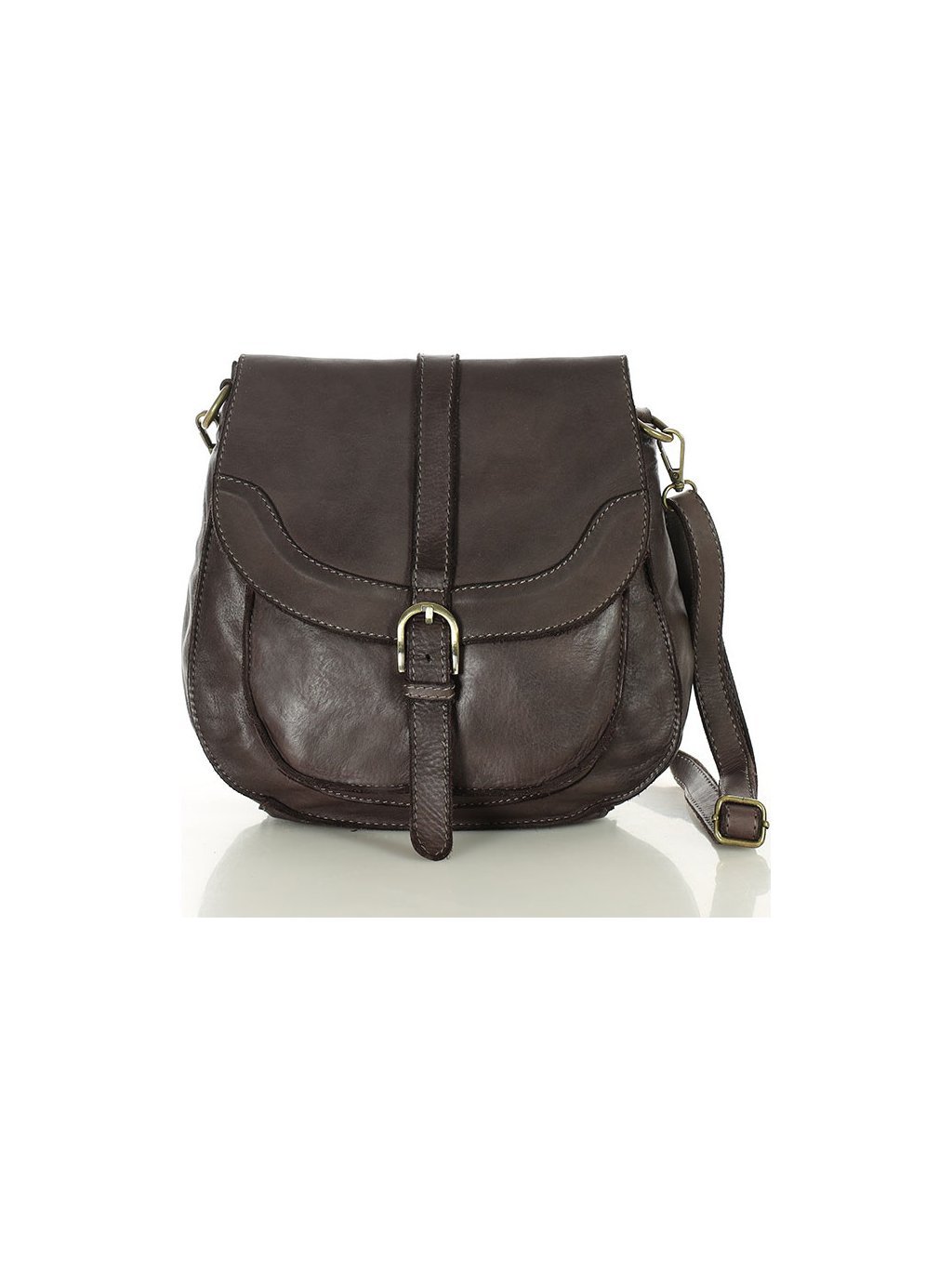 MARCO MAZZINI Tmavě hnědá dámská vintage retro kabelka přes rameno (Velikost ONE SIZE)