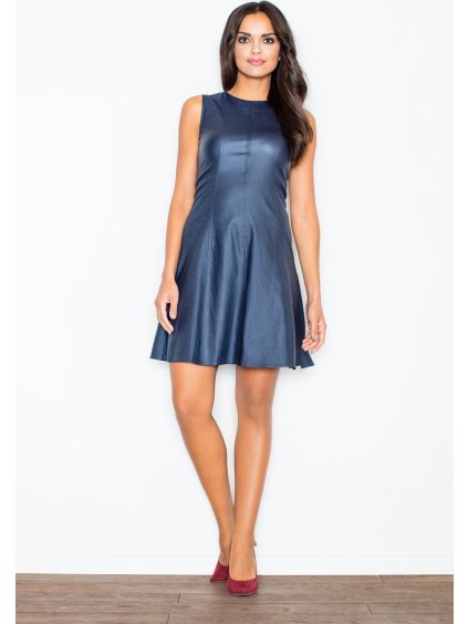 (Vel. L) Modré lesklé šaty