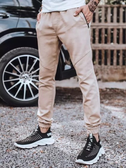 (Vel. M) Béžové pánské joggery