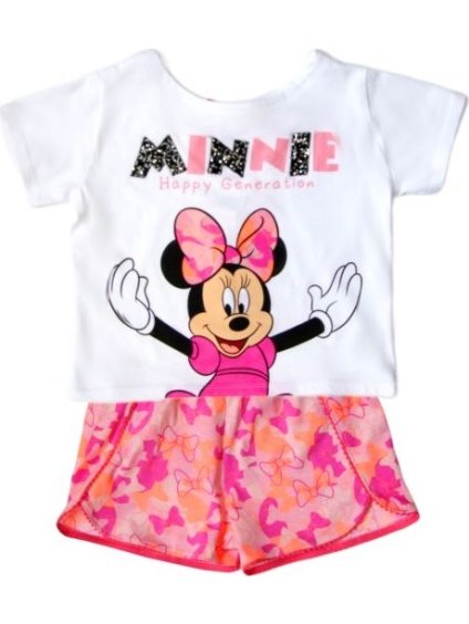Bílo-růžový dívčí set Minnie Mouse Disney (Velikost 116)