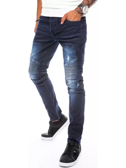 (Vel. 31) Tmavě modré džíny se stylovým prošíváním