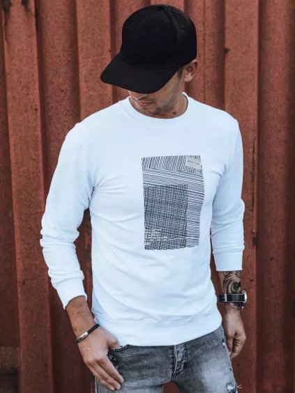 (Vel. 2XL) Bílá pánská mikina s potiskem