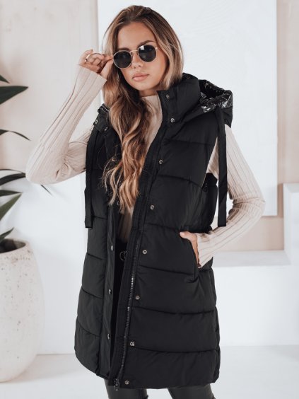 (Vel. XL) Černá prošívaná vesta TOLIS