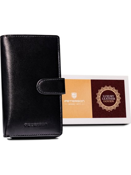 Peterson Černá kožená peněženka Y349 (Velikost ONE SIZE)