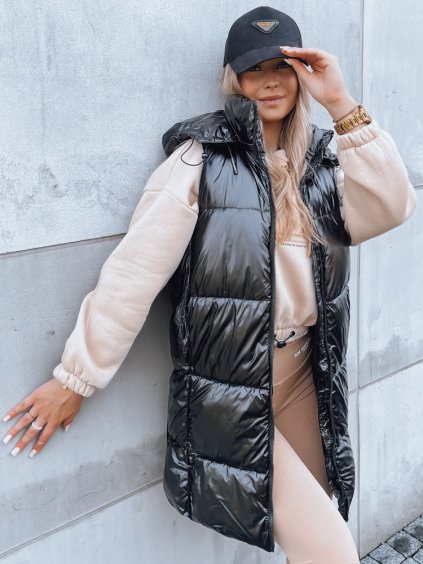 Černá dlouhá prošívaná vesta GANT