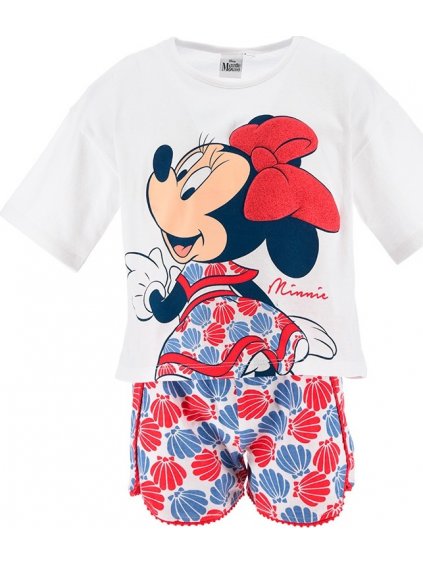 BÍLO-ČERVENÁ DÍVČÍ SOUPRAVA - MINNIE MOUSE