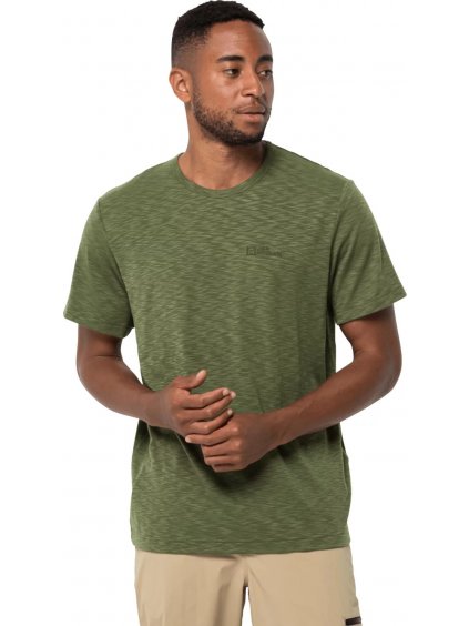 KHAKI PÁNSKÉ TRIČKO JACK WOLFSKIN TRAVEL TEE M