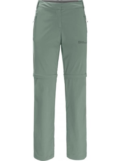 ZELENÉ TURISTICKÉ KALHOTY/ŠORTKY JACK WOLFSKIN GLASTAL ZIP OFF PANTS W