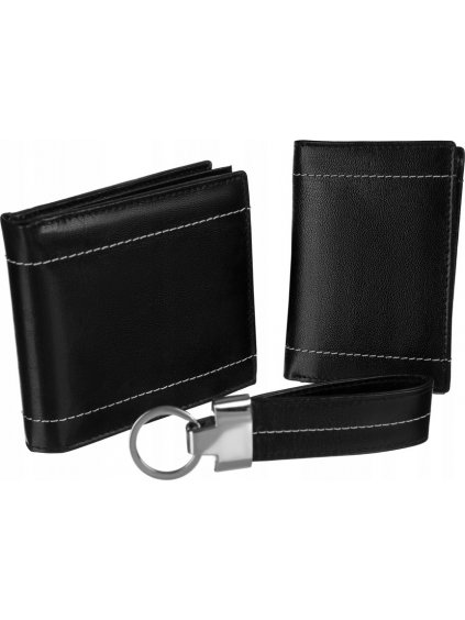 4U Cavaldi černá sada s peněženkou a pouzdrem na karty B038