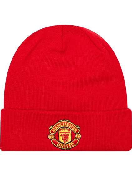 ČERVENÁ PÁNSKÁ ČEPICE NEW ERA CORE CUFF BEANIE MANCHESTER UNITED FC HAT