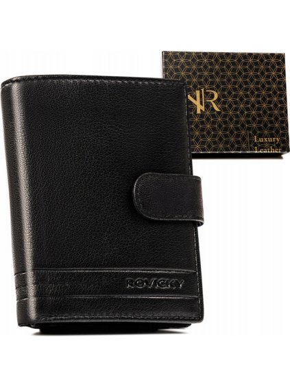 Rovicky Černá kožená peněženka L197