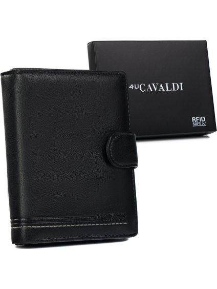 Cavaldi Černá peněženka s elegantním prošíváním B044
