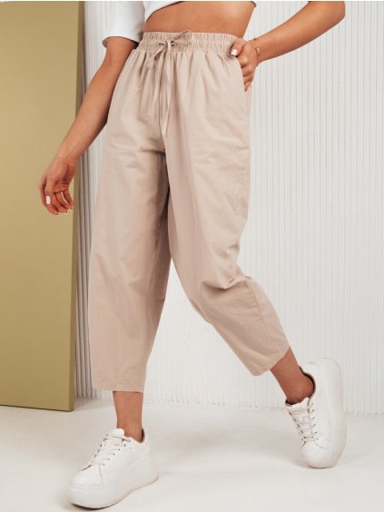 Béžové volné bavlněné kalhoty BALLOON FANTASY