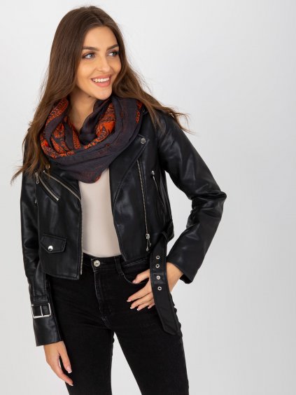 Černý vzorovaný hladký šátek