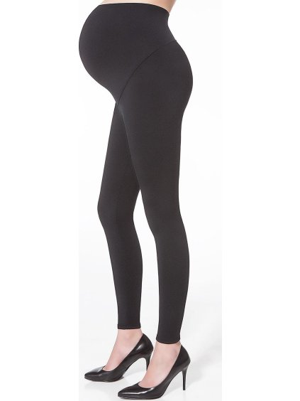 Černé těhotenské legíny Bas Bleu Anabel 200 den Polar (Velikost XL, Barva černá)