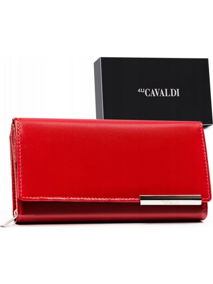 4U Cavaldi Červená kožená peněženka M580