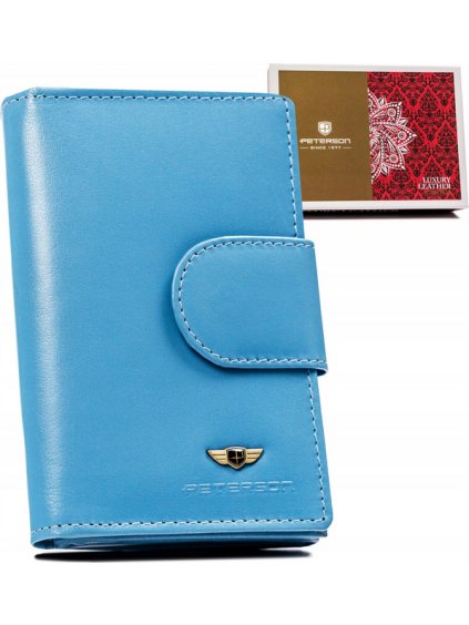Peterson Světle modrá peněženka se zapínáním Y460