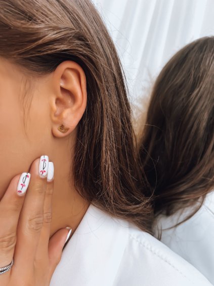 Zlaté náušnice s motivem labutě DELICATE