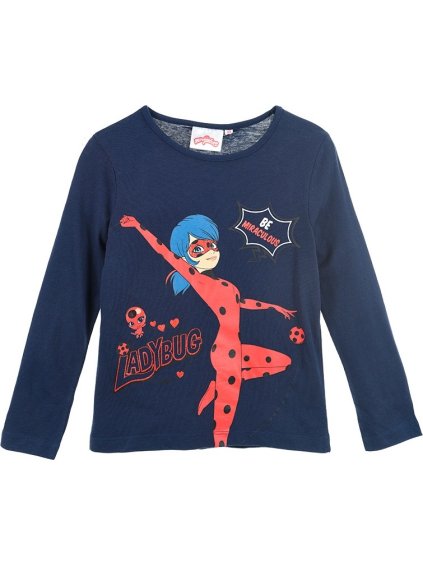 Miraculous Ladybug and Cat tmavě modré dívčí tričko
