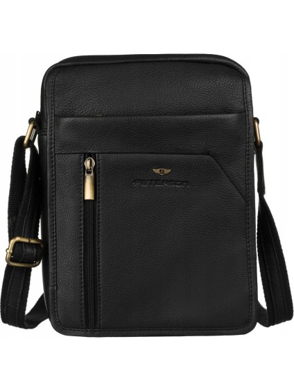 Peterson Černá kožená taška přes rameno