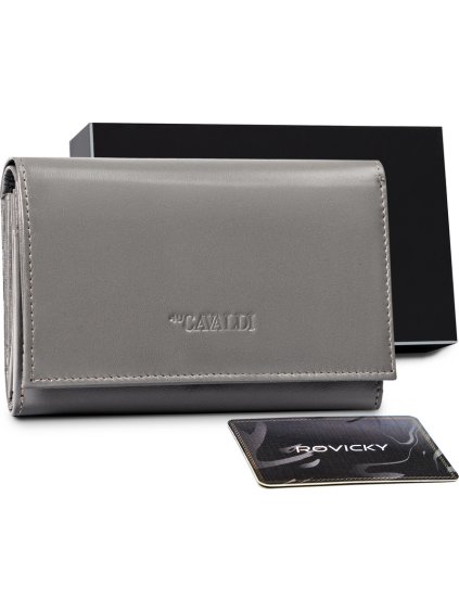 Cavaldi Klasická peněženka z kůže - šedá M354