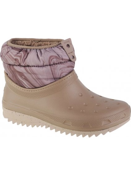 HNĚDÉ KOTNÍKOVÉ SNĚHULE CROCS CLASSIC NEO PUFF SHORTY BOOT