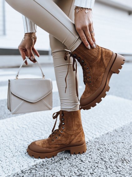 Hnědé semišové workery LOVED