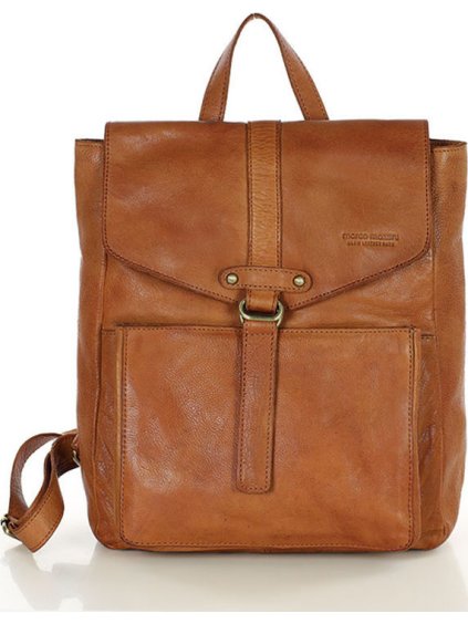 MARCO MAZZINI Světle hnědý kožený batoh