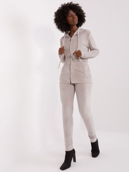 Světle šedá velurová teplákovka llaria