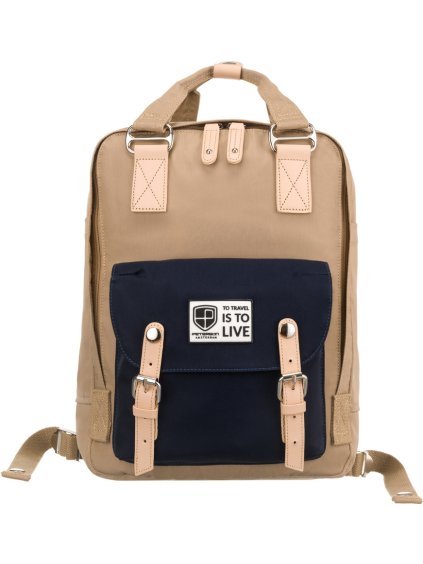 Peterson Béžovo-modrý sportovní stylový batoh