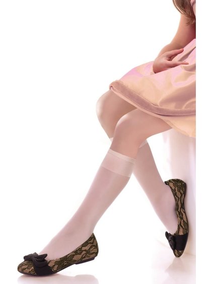 Dívčí podkolenky Knittex DR 0009 Ewa Kids Line 15 den (Velikost ONE SIZE, Barva bílá)